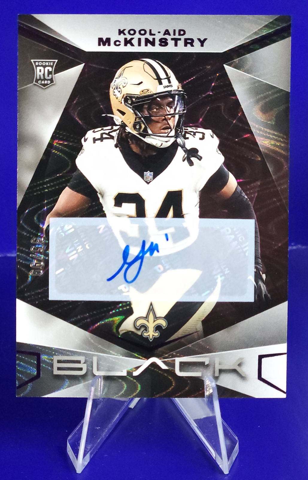 Kool-Aid McKinstry 2024 Panini Black #163 Saints Rookies Autographs Royal /99