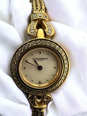 Christian Bernard Ladies 18ct Gold Plated Quartz Watch | eBay UK
