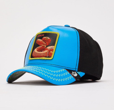 NWT Goorin Bros LIMITED RELEASE Venom The Farm Animal Snake Leather Trucker Hat