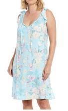 Miss Elaine Short Nightgown With Short Flutter Sleeves NWT Size S Floral