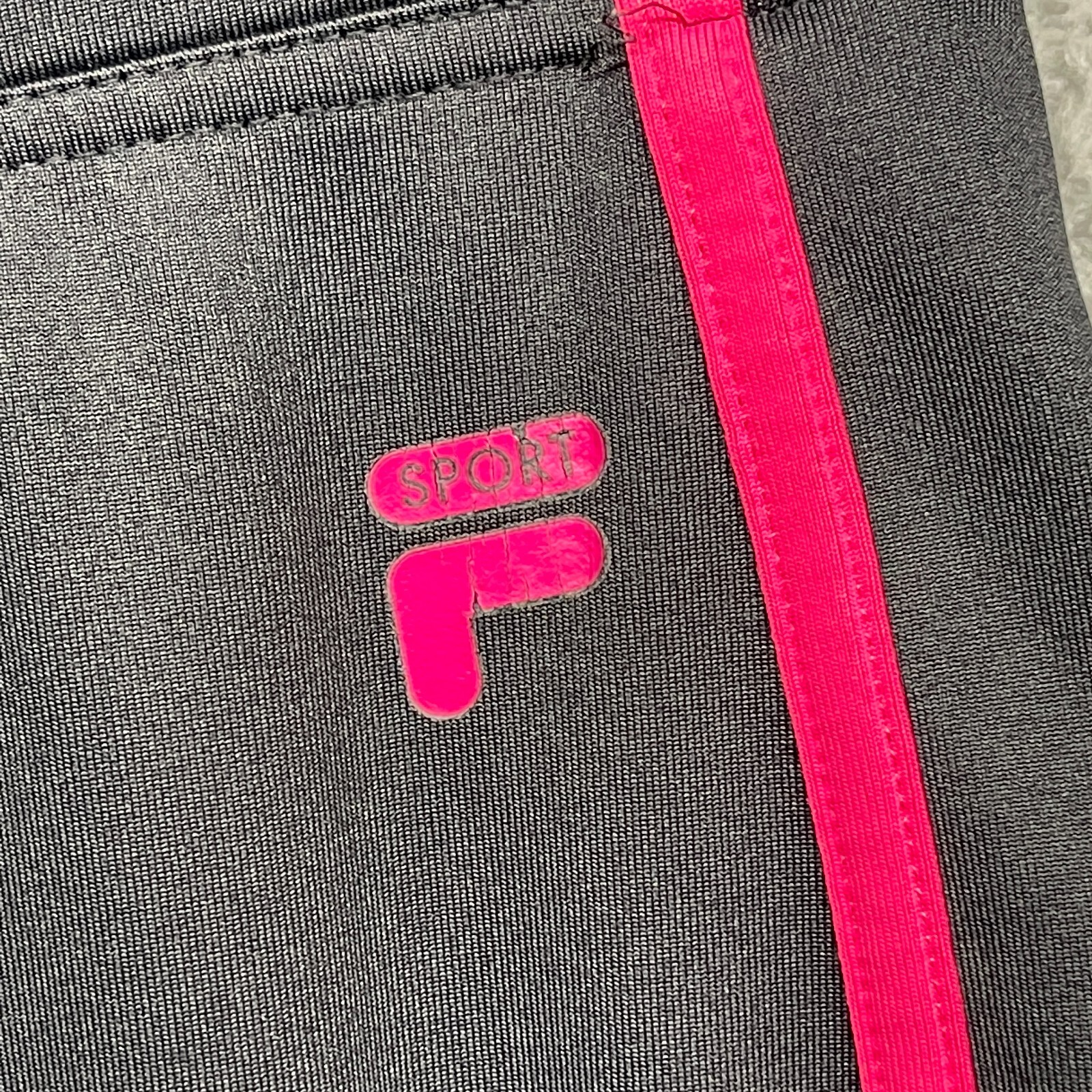 Leggings donna Fila Sport Capri nero rosa logo elastico in vita pull on taglia XS