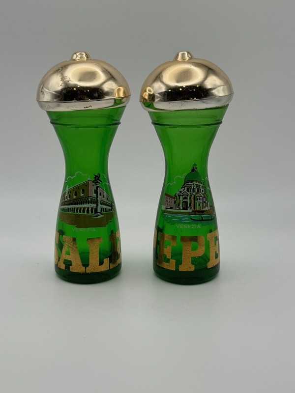 Green Glass Venezia Salt And Pepper Shaker Sale And Pepe