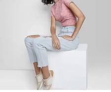 Women  s Wild Fable Super High Rise Mom Jeans Light Wash Size 00 NWT