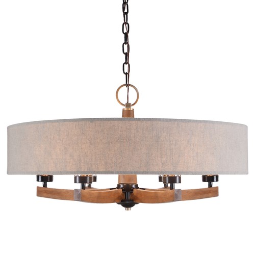 Wide Shade Drum Chandelier 