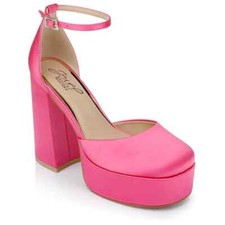New Jewel Badgley Mischka Womens GIADA Satin Pumps Heels Shoes Pink Size 9.5