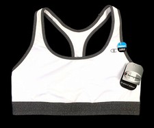 Champion The Absolute Workout Racerback Sz L Sports Bra White  Heather Gray