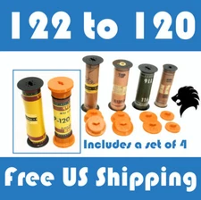 122 to 120 Film Spool Adapter Set/Kit (4pcs) For Antique Vintage Cameras Folding