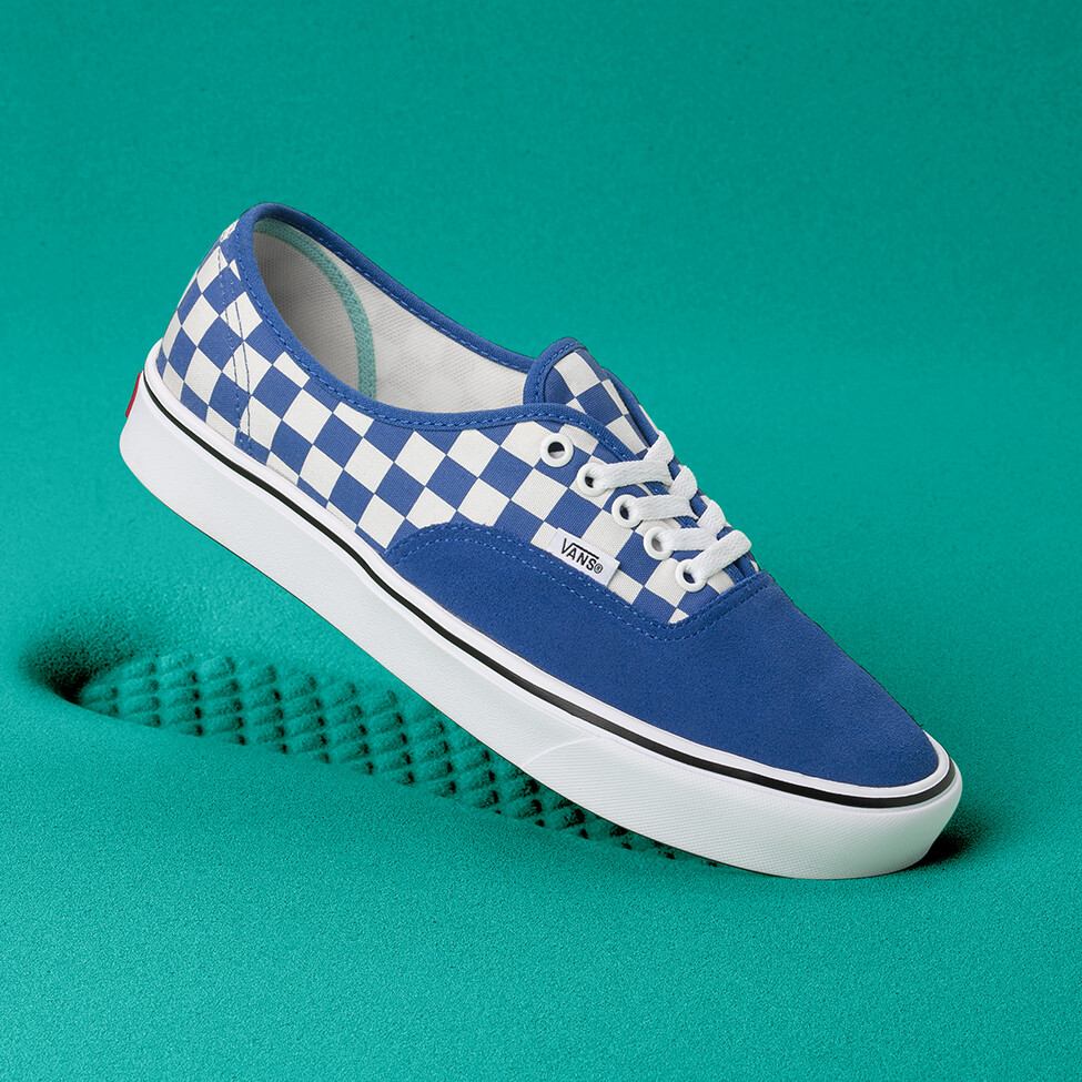 blue checkerboard authentic vans