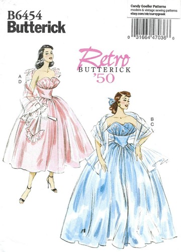 Butterick B6454 Full Skirt Strapless 
