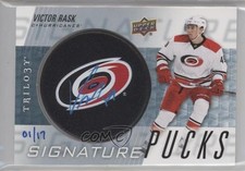 2016-17 Upper Deck Trilogy Signature Pucks Team Logo 1/17 Victor Rask Auto 2nk