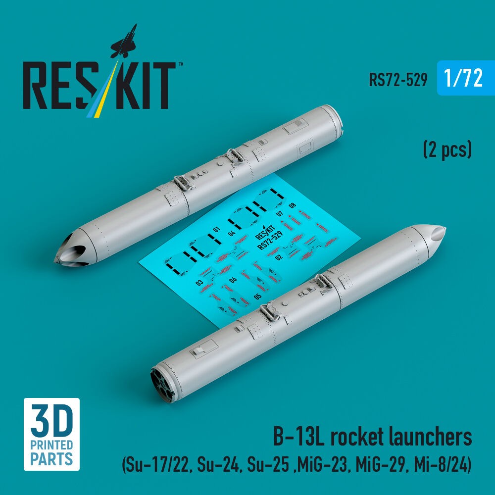 ResKit RS72-0529 1:72 Resin B-13L Rocket Launchers 2 Pcs Kit Set