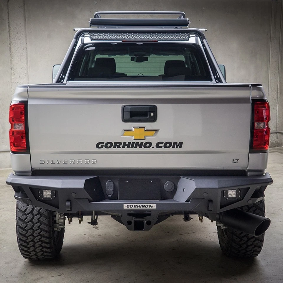 For Chevy Silverado 3500 HD 15-19 Bumper BR20 Replacement Full Width Black Rear Foto 3 de 4