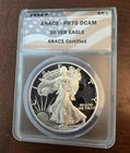 1993 P American Silver Eagle $1 Dollar Coin DCAM  ANACS PR70 Philadelphia Flag