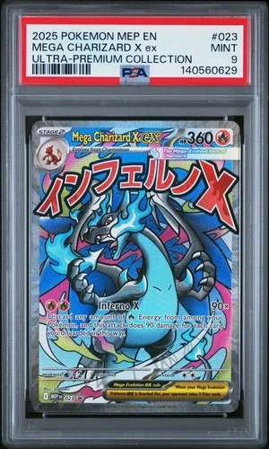 2025 POKEMON MEP EN-ME BLACK STAR PROMO #023 MEGA CHARIZARD X EX PSA 9