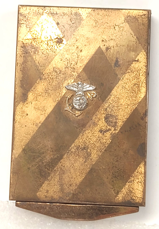 Vintage K&K Rare U.S. Marine Corps Officer Ladies Compact - Korean War era
