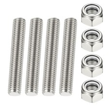 1/2"-13 UNC Fully Threaded Rod 2.76" Length Right Hand Thread with Nuts 2Pcs