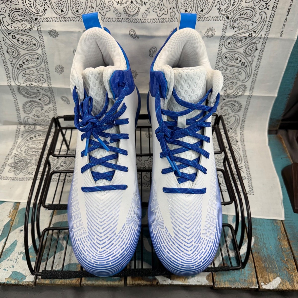 New Under Armour UA Men's Blue Hammer 2 MC Football Cleats Size