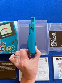 Nintendo Gameboy Color TEAL Complete CIB Handheld Console Nr-MINT  + PROTECTOR