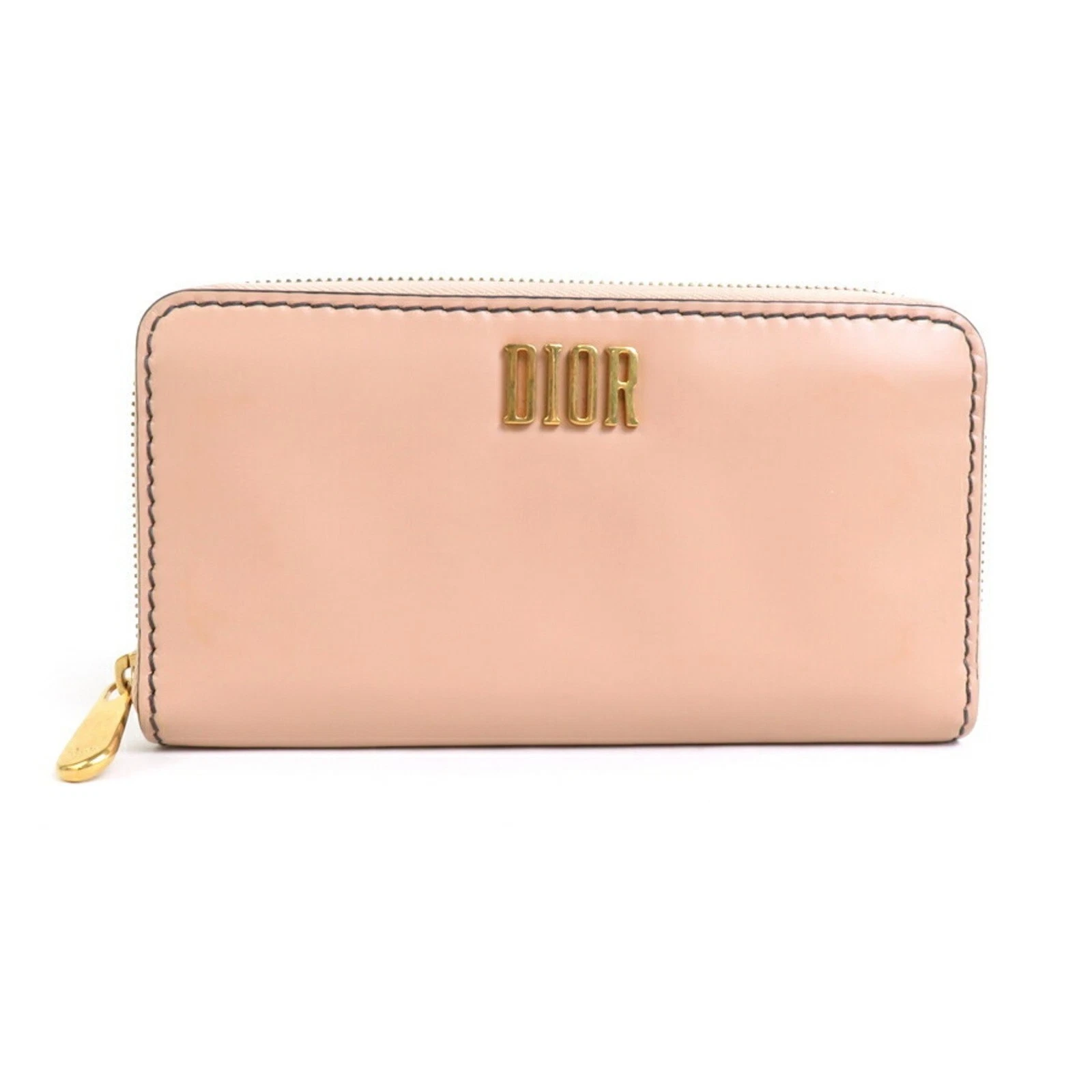 Portefeuille Dior en cuir rose authentique