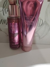 Victoria's Secret Chrome Peony Body Mist Spray  Body Lotion New Set of 2