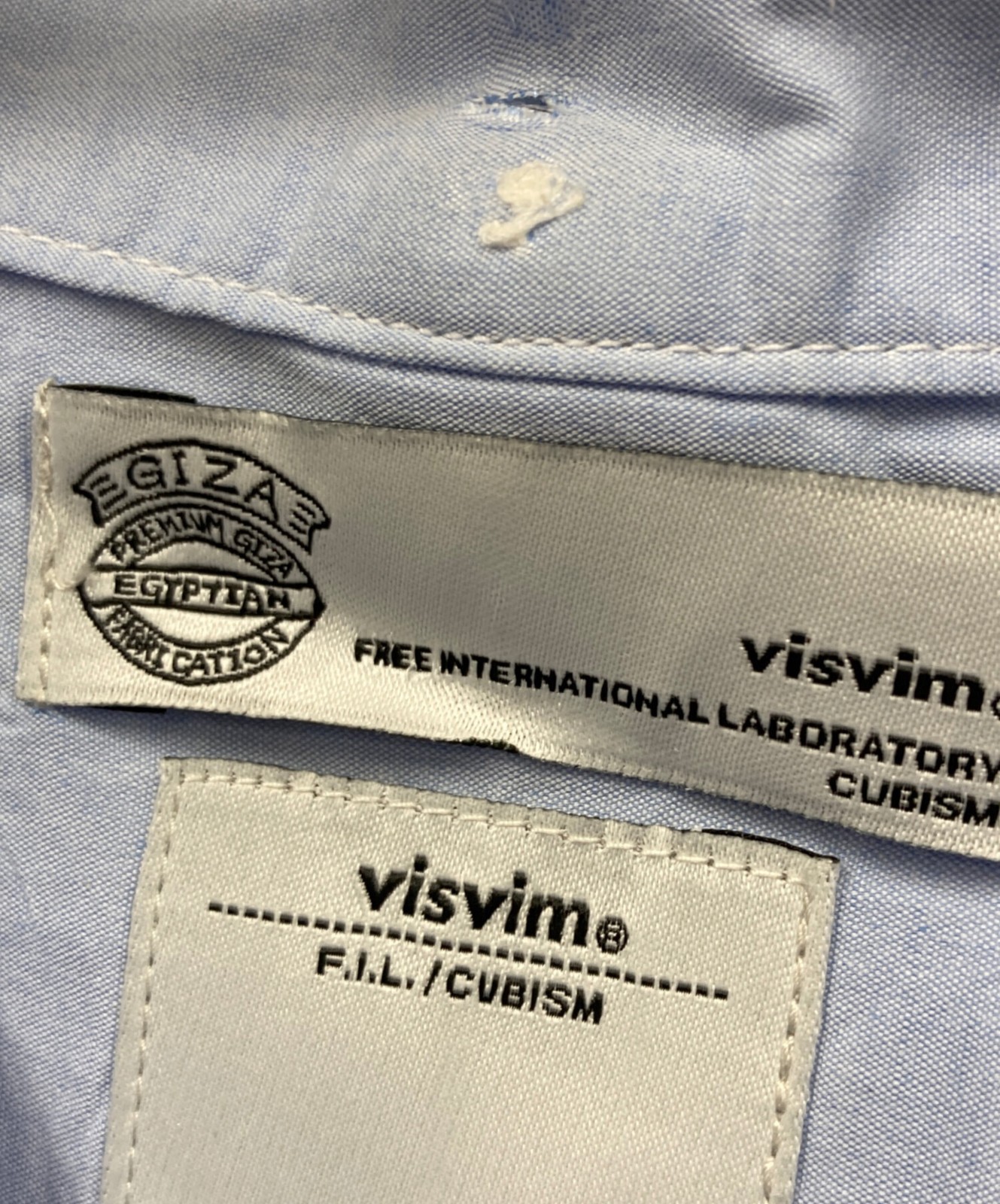 VISVIM patchwork button-down shirt Size: 4 Blue M… - image 5