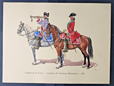 Colonel Dugué Mac Carthy Planche Compagnie des Gendarmes Bourguignons 1762