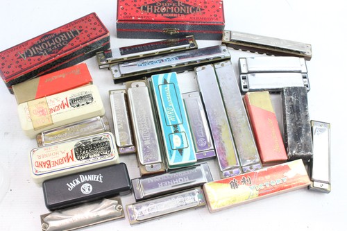 Verschiedene Mundharmonikas Hohner Held Silverstar chromatisch Vintage