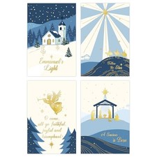 Boxed Religious Nativity Christmas Cards 24 Pack with Envelopes