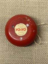 1960s Original Genuine Jewelled Satellite YO-YO RED Wooden Toy  READ