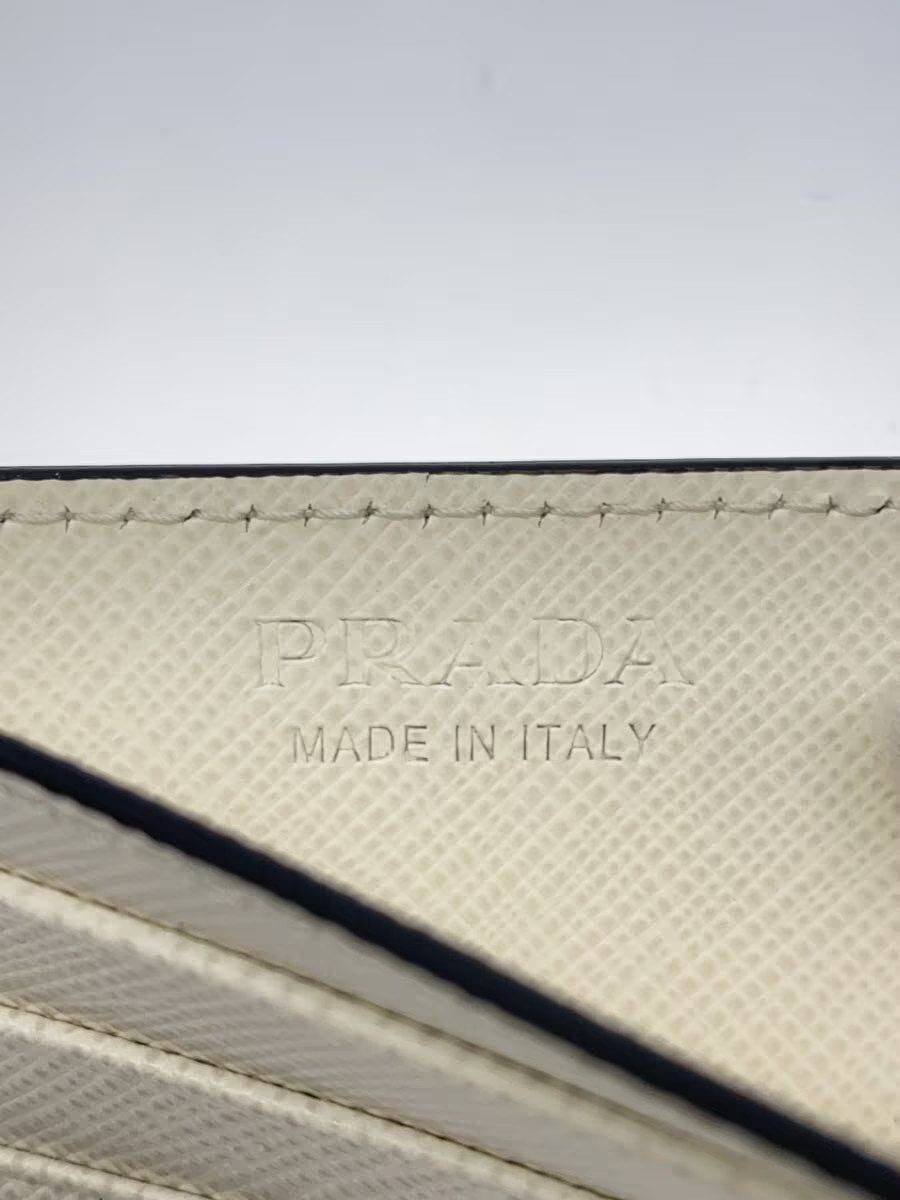 PRADA Triangle Logo Saffiano Card Case in White Leather for Men, 2MC223 thumbnail 3