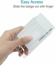 1-Pack ID Badge Holder Hard Plastic Card Holders Vertical
