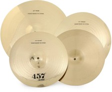 Wuhan 457 3-piece Cymbal Set - 14" Hi-hats, 16" Crash, 20" Ride