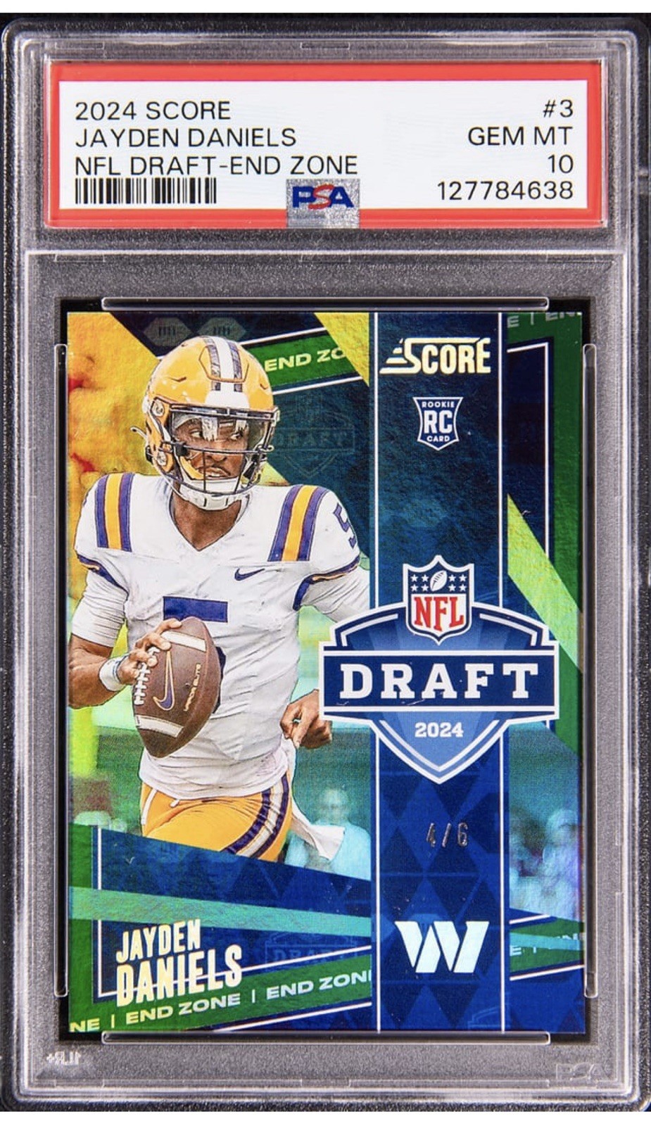Jayden Daniels Panini Score NFL Draft #3 End Zone