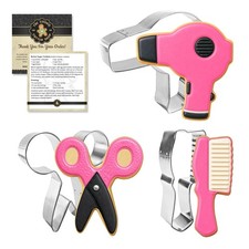 3 Piece Hair Beauty Salon Cookie Cutter Set H...