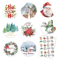 1000 Pcs Christmas Stickers for Envelopes,1.5 Inch Round Christmas Stickers f...