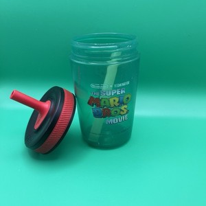 zak designs the super mario bros movie green kids cup with straw Nintendo Used