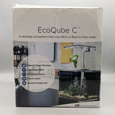 New EcoQube C Desktop Compact Filtering Aquatic Ecosystem Aquarium LED Lights