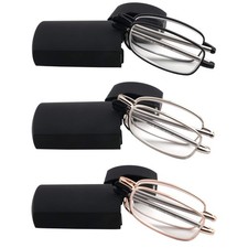 Folding Reading Glasses, Compact Foldable Portable Pocket Readers for Men Wom...