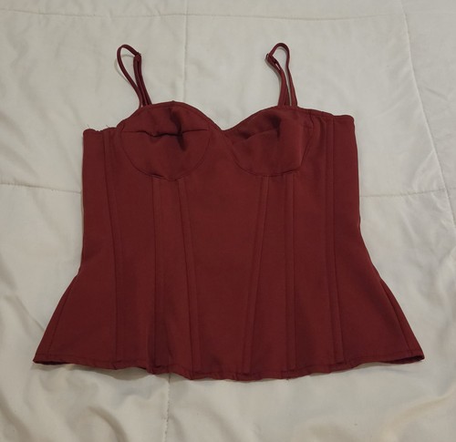 PrettyLittleThing Red Corset Top (XS/0)