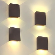 KICAAO LED Wall Sconces 4 Pack, 12W Modern Wall Lamp, Black Up Down Wall Moun...