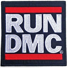 Run DMC Patch Band Logo new Official Black Embroidered woven iron on Size One