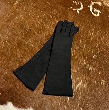 Vintage 50s/60s Elvette by Dawnelle Mid-Length Black Dress Gloves. Size 7.5