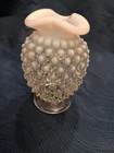 Vintage Fenton Opalescent Hobnail Ruffle Top Miniature Vase 3-3/4”