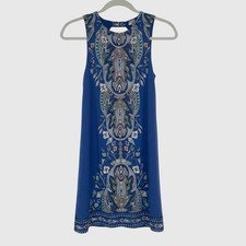 Ecote Blue Boho Open Back Mini Dress