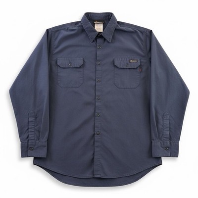 Workrite FR 46-R Large Navy CAT 2 NFPA 2112 UL GlenGuard Flame Resistant Shirt