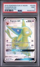 Pokemon TCG 2019 Hidden Fates Shiny Vault Espeon GX SV60/SV94 Holo PSA 9
