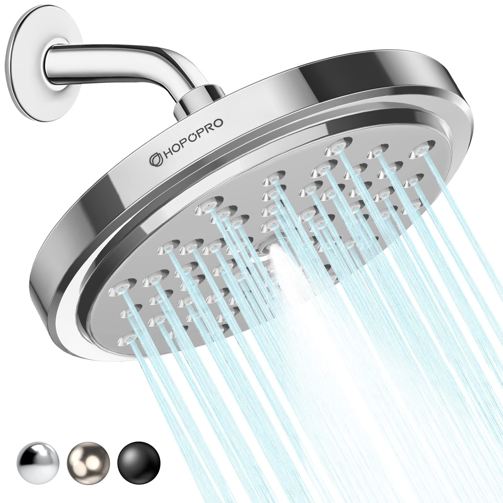 High Flow Shower Head - High Pressure Rain - 7 Inch Rainfall Spray Showerhead...