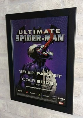 Rare Ultimate Spider-Man PC PS2 Werbeblatt Poster Gerahmt Ad Page Framed Werbung