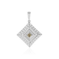 Cavill 0,16Ct Champagner Diamant AnhäNger 375 WeißGold Quadrat Modern