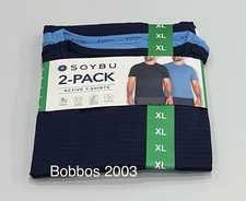 Soybu Men's 2-pack 4-Way Stretch Moisture Wicking Active Tee, Dark Blue/Blue, XL